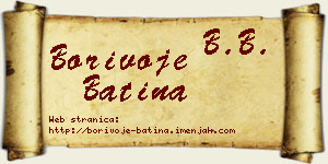 Borivoje Batina vizit kartica